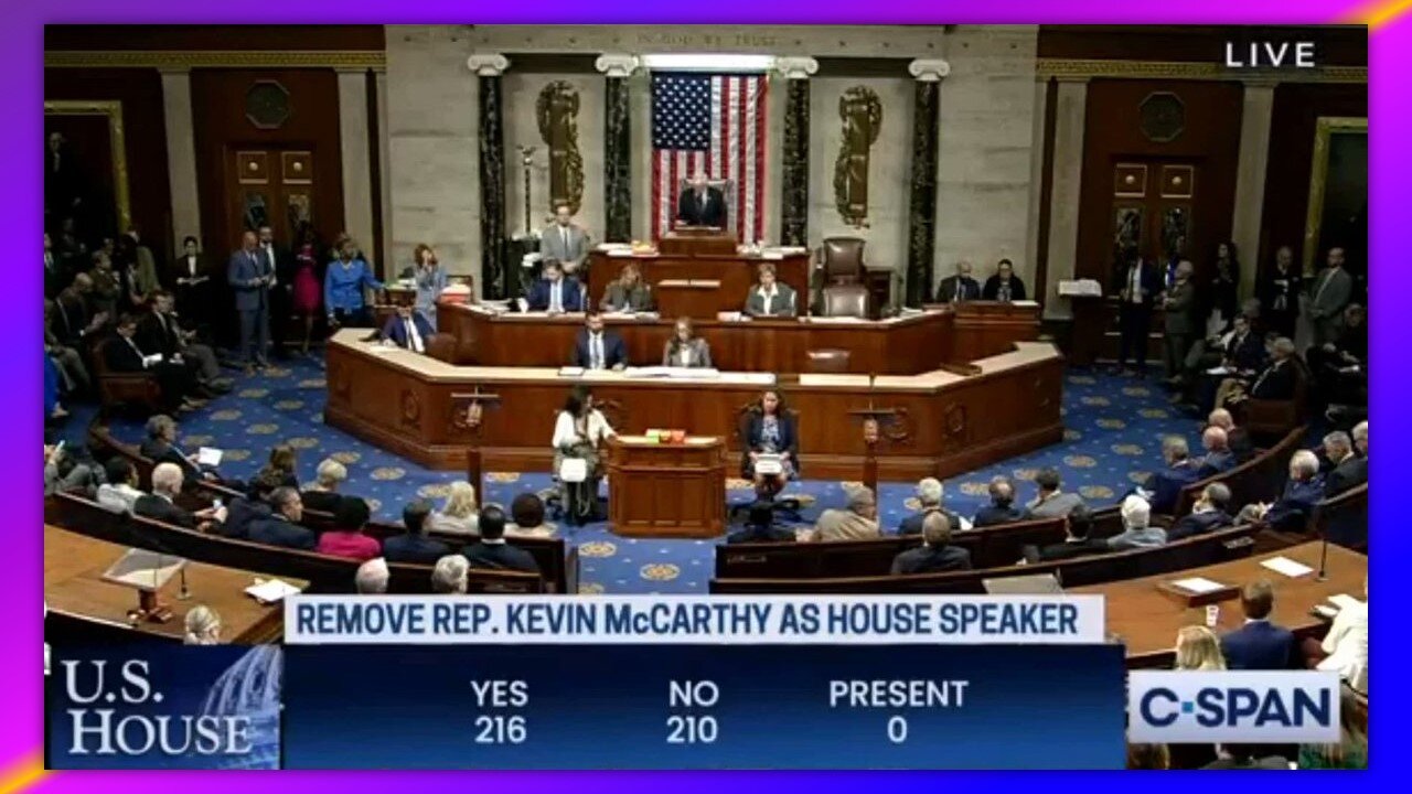 🚨NOW-KEVIN MCCARTHY REMOVED AS SPEAKER OF THE U.S. "SPEAKER OF THE HOUSE IS HEREBY DECLARED VACANT"