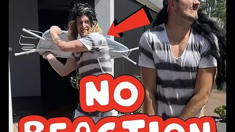No Reaction Part 5! Marty Gets An Ironing Board Wrapped Around His Back!