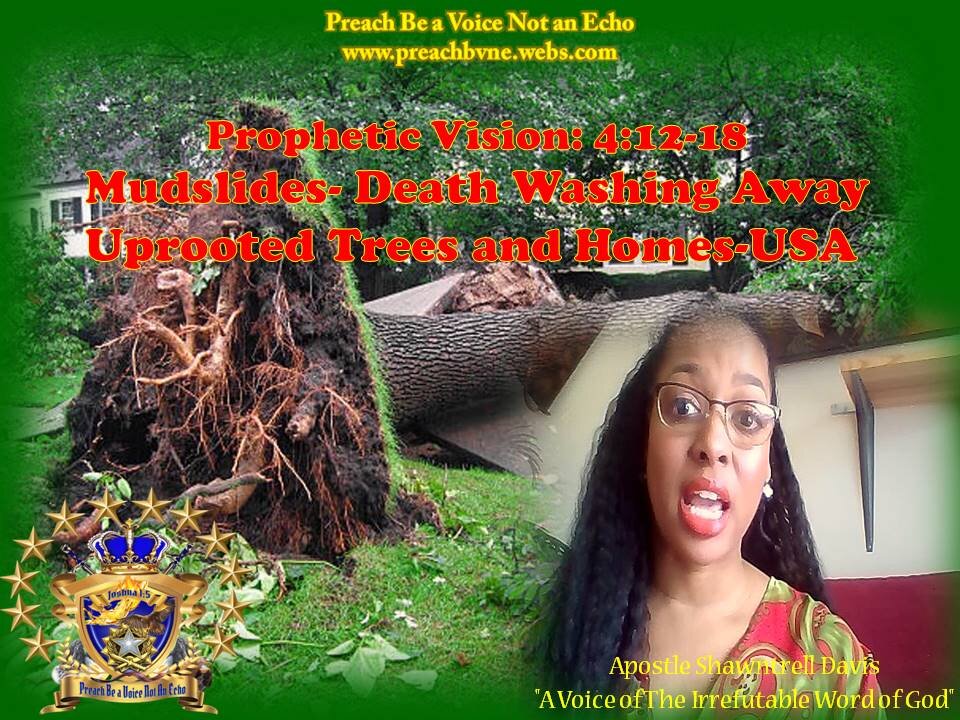 Prophetic Vision: 4-12-18 Deaths in USA, Historical Rains, FLOODS, MUDSLIDES & Uprooted Trees