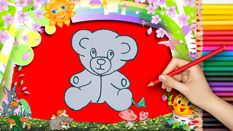 How to draw a bear with a heart.