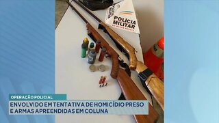 Operação Policial: Envolvido em Tentativa de Homicídio Preso e Armas Apreendidas em Coluna.