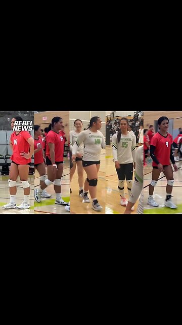 Five of the players at this women's college volleyball tournament in Toronto were men.