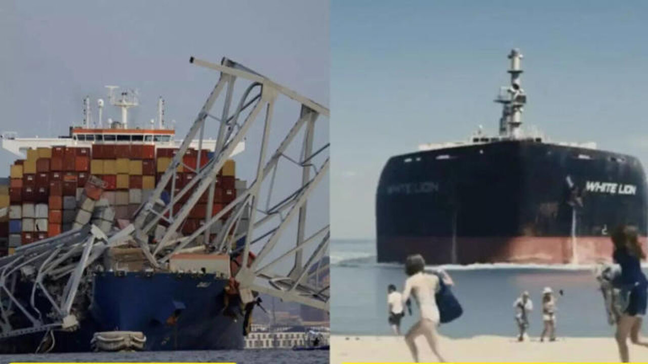 VIDEO PROOF OF SHIP HITTING THE BALTIMORE BRIDGE WAS A DELIBERATE ACT TO DESTROY THE BRIDGE