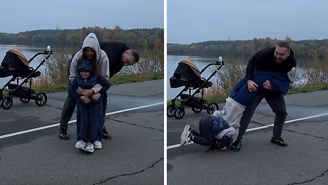 Family fun stunt goes hilariously wrong