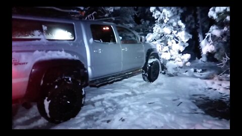 Micro Tiny Home Trucking Camping, Snowstorms and Whiteouts - Camping in AZ!