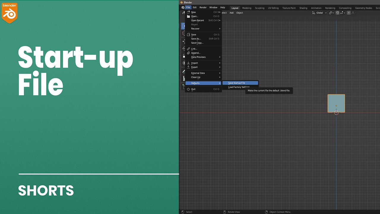How to change your startup file options in Blender | Quick Tip | #shorts
