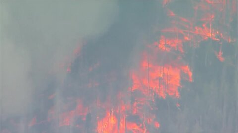 AIRTRACKER7 flies over Williams Fork Fire in Grand County