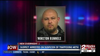 Suspect arrested on suspicion of trafficking meth