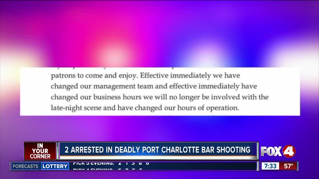 Founder of Port Charlotte bar says changes will be made following deadly shooting