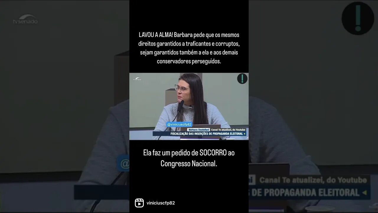 Barbara pede socorro no Senado P2