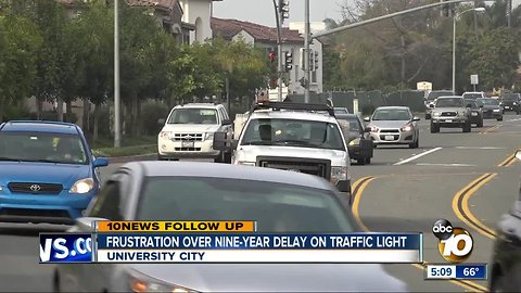 Frustration over nine-year delay on traffic light
