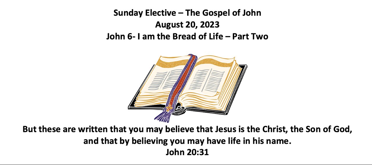 23-08-20 Sunday Elective - John 6 - Part Two