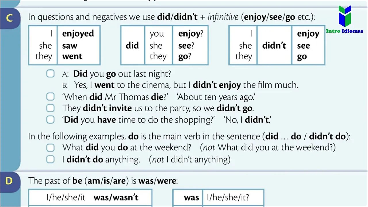 005 - Past simple I did - UNIT 5 - English Grammar in Use