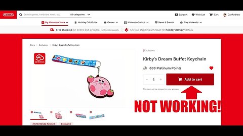 MyNintendo Rewards Store won't let me add rewards to my cart, PLEASE HELP!