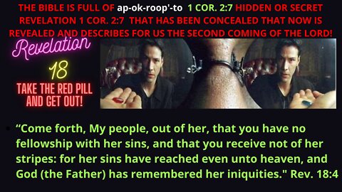 Rev. 18. If the Lord God wrote you a note you couldn't read until today, would you answer Him?