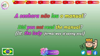 New Portuguese Sentences! \\ Week: 8 Video: 3 // Learn Portuguese with Tongue Bit!