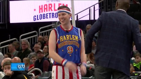 'Hot Shot' Shaun Gallagher plays with the Harlem Globetrotters
