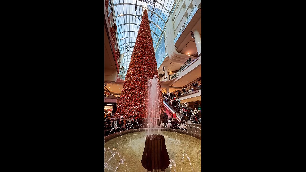 Christmas Tree in Eaton Centre Toronto Canada