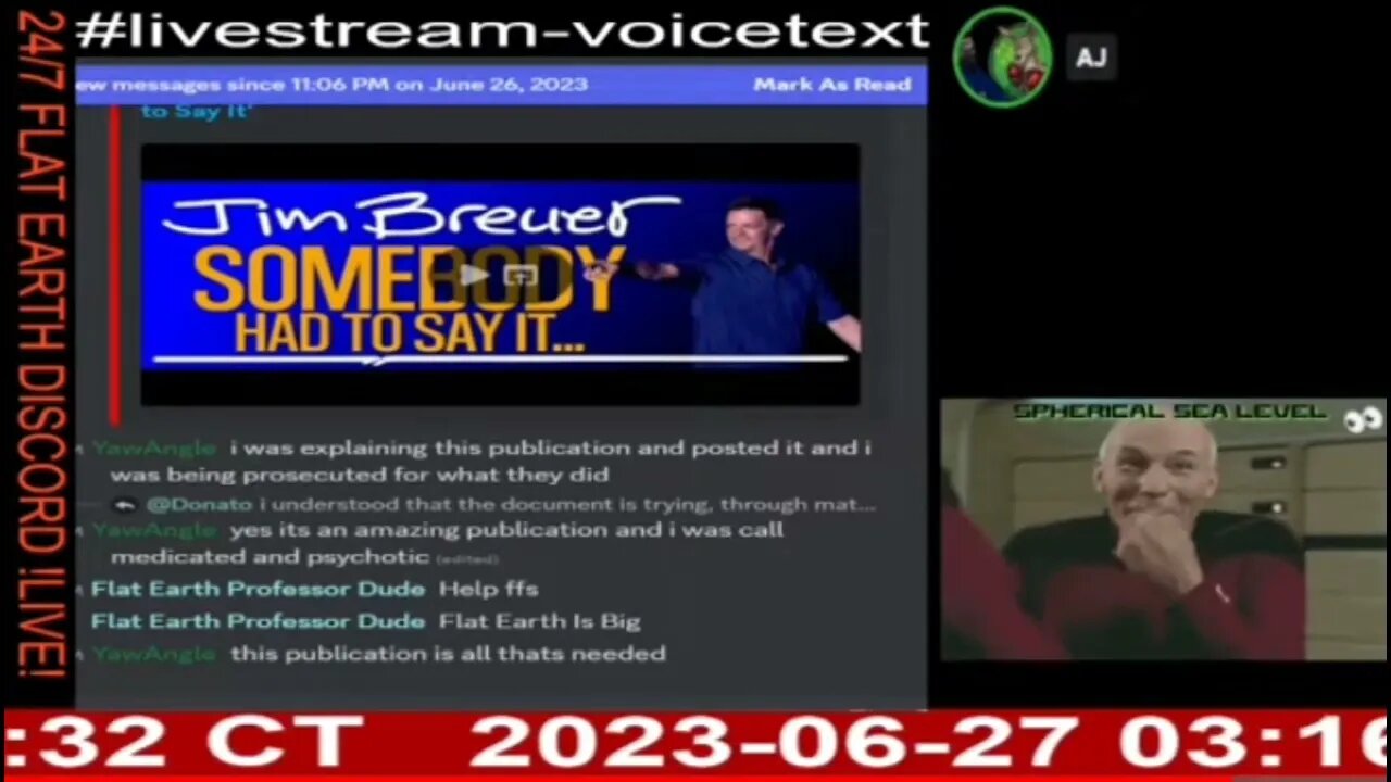 24/7 Flat Earth Discord Channel - Another Of Sydney Adam's Friends Joins The VC