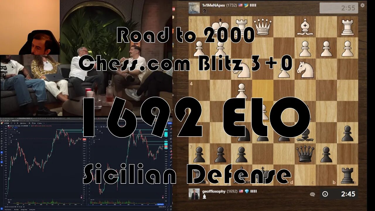Road to 2000 #143 - 1692 ELO - Chess.com Blitz 3+0 - Sicilian Defense