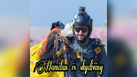 Hamdan is skydiving with his friend