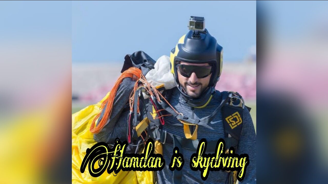 Hamdan is skydiving with his friend