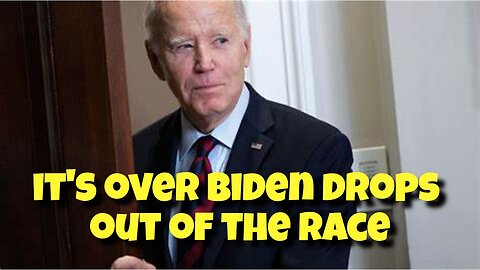 BREAKING NEWS; BIDEN DROPS OUT OF PRESIDENTIAL RACE AND WILL NO LONGER BE A DEMOCRAT