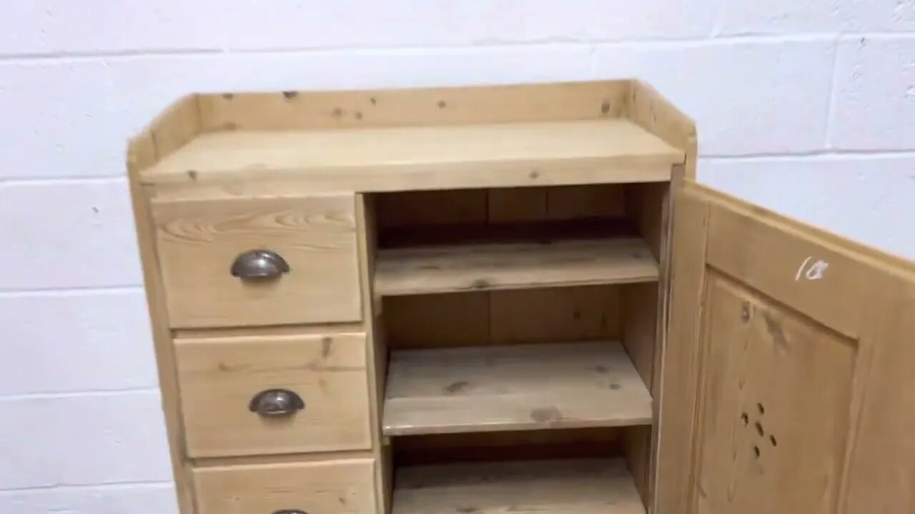 Antique Pine Larder Cupboard With 4 Drawers (V1800C) @Pinefinders Old Pine Furniture Warehouse​