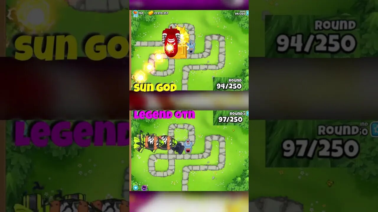 Sun God VS Legend of the Night in BTD6