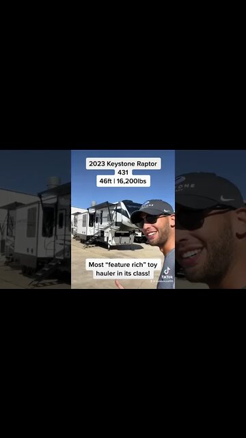 2 Full Bathroom fifth wheel toy hauler! 2023 Keystone Raptor 431 #rv #shorts #camper