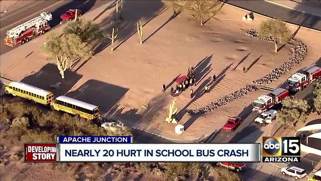 17 students hurt in school bus crash in Apache Junction