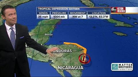 Tropical Depression 16 Forecast with Greg Dee on Thursday, October 5, 2017 (5AM)