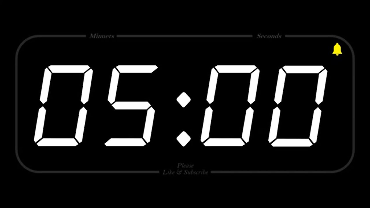 5 MINUTES TIMER WITH ALARM Full HD COUNTDOW