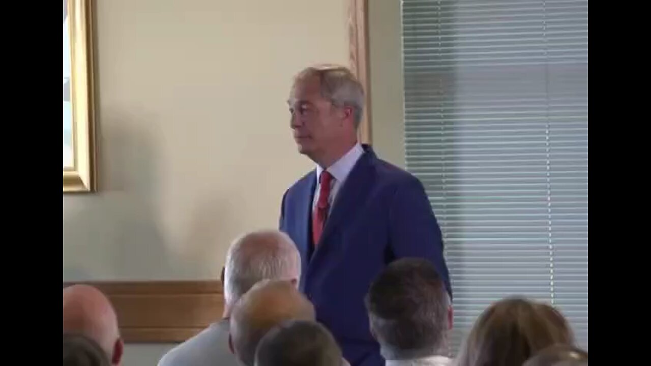 Nigel doing a speech for general election 2024