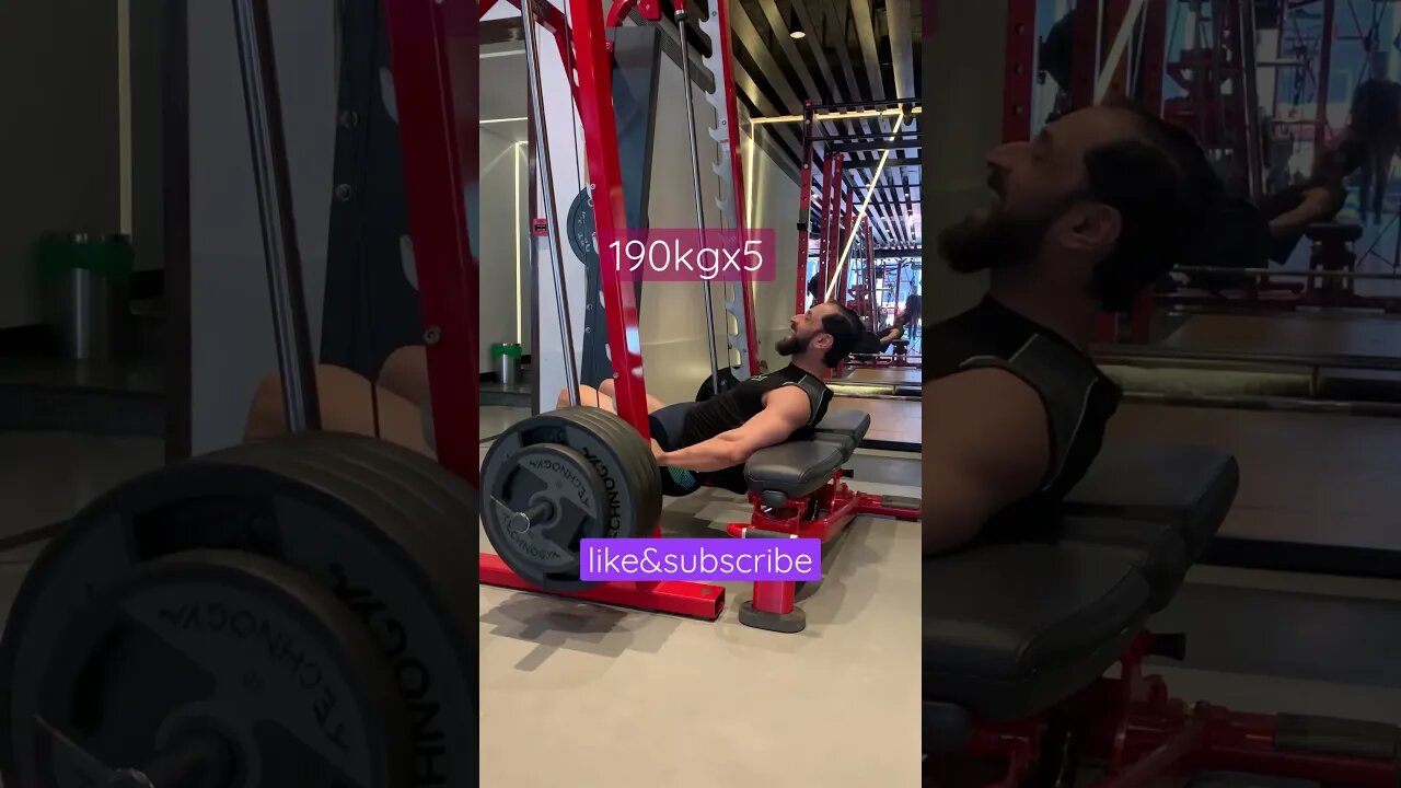 190KGx5 HIP THRUST | Booty Power #shorts #short #gym #tiktok #glutes #hips