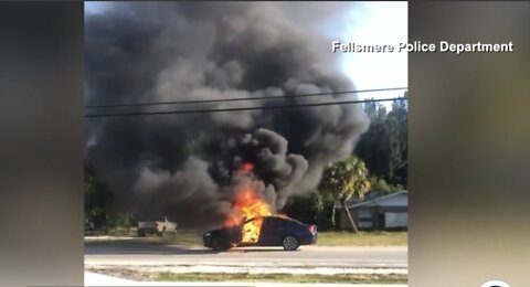 Good Samaritan rescues man from car fire