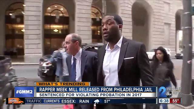 Rapper Meek Mill released from prison on bail