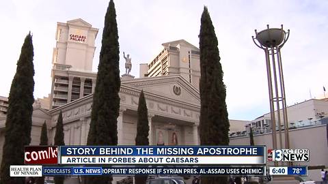 Why there is no apostrophe in Caesars Palace