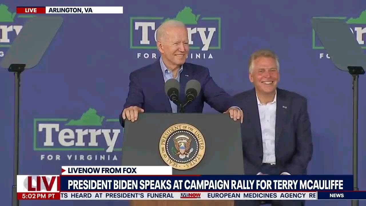 'This isn't a Trump rally': President Biden gets heckled by crowd at Virginia campaign rally