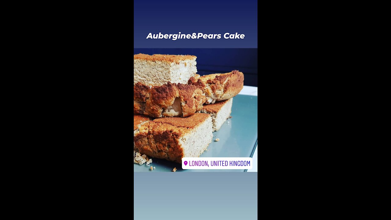 Paleo pear and aubergines cake