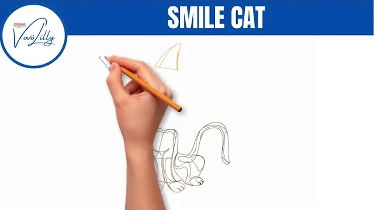 HOW TO DRAW A CHEERFUL SMILE CAT | STEP BY STEP | VERY EASY