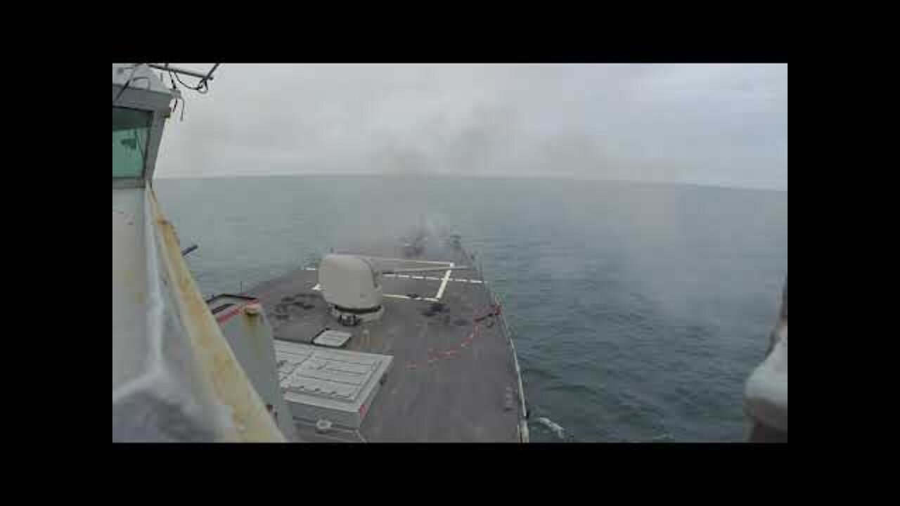 USS Ross Live-Fire Exercise in the English Channel