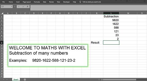 How to Subtract Many Numbers in Excel with Ease