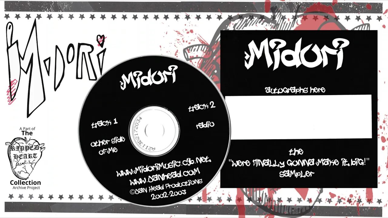 Midori 💿 The "We're Finally Gonna Make It Big" sampler. Full 2-song 2003 CD.