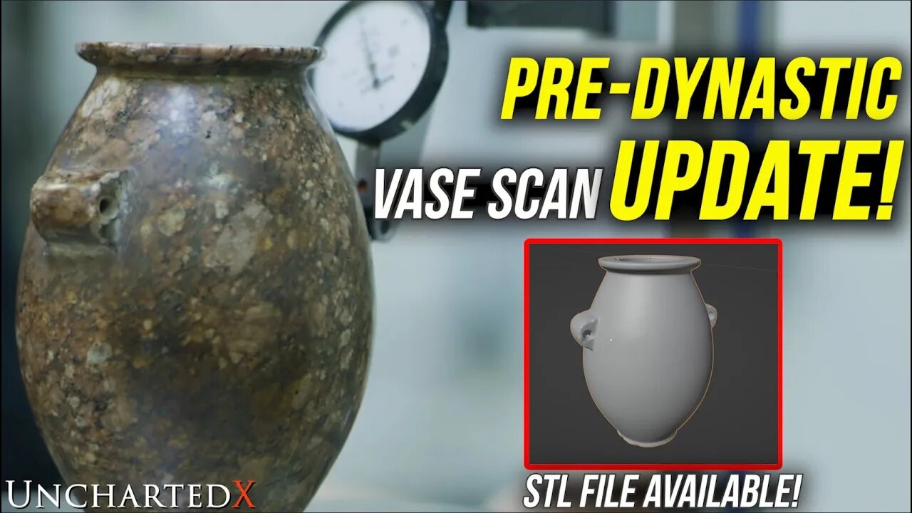 Ancient Egyptian Vase Scan Update! STL file, More Analysis - and Between the Lug Handles