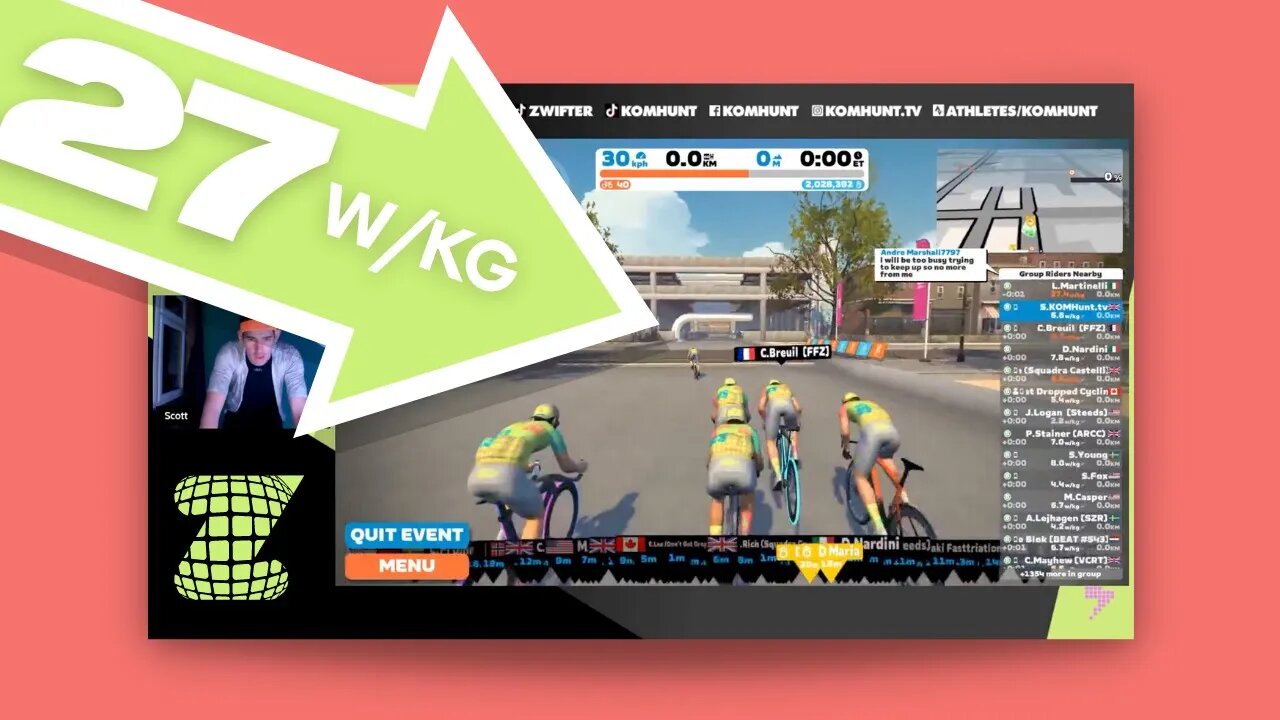 STAGE 2 Tour de Zwift in 5 Mins! WATT BOMB START