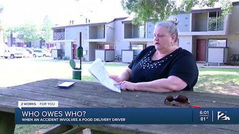 Woman faces thousands in damages after delivery driver hits her car