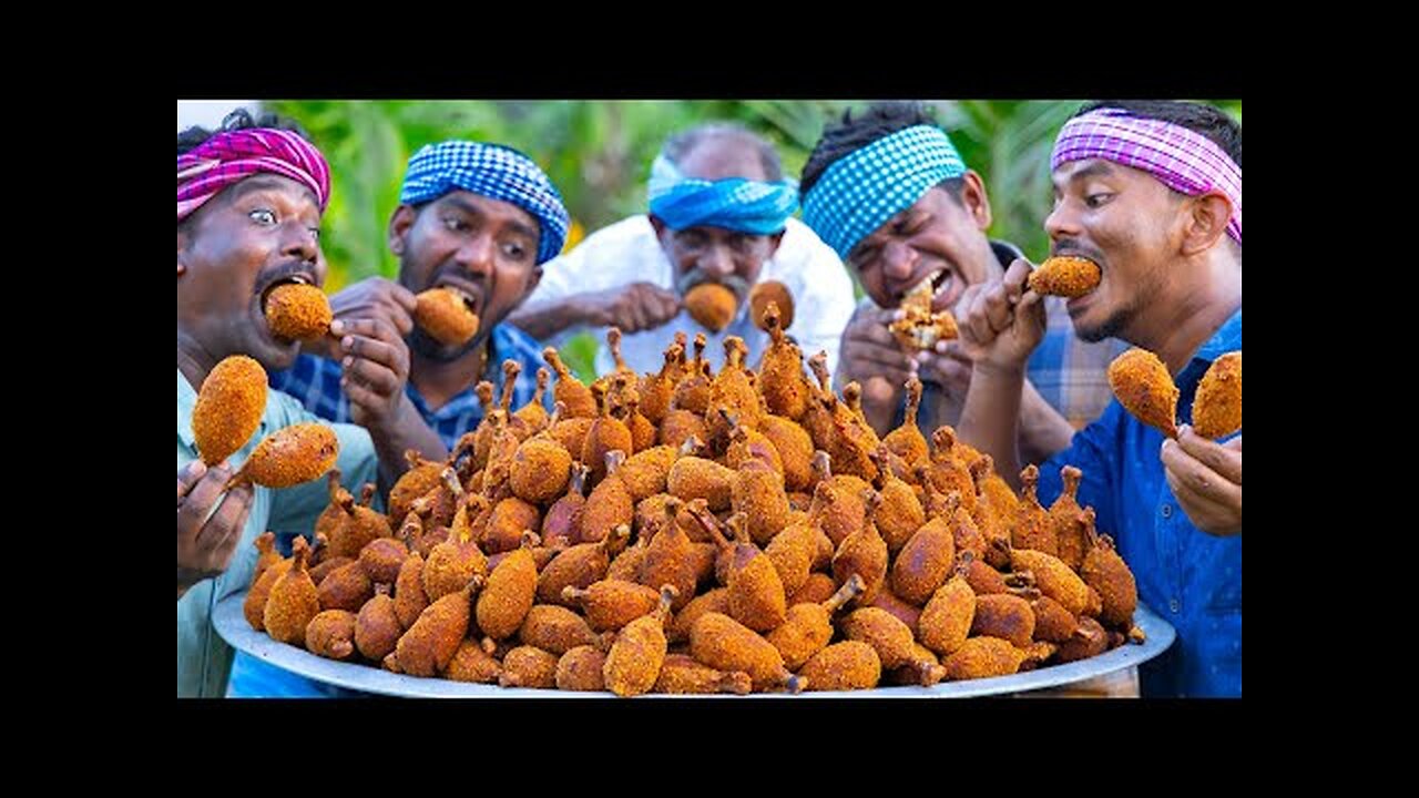 FRIED CHICKEN DRUMSTICK | Chicken Fry Recipe with Mashed Potato | Chicken Recipe Cooking In Village