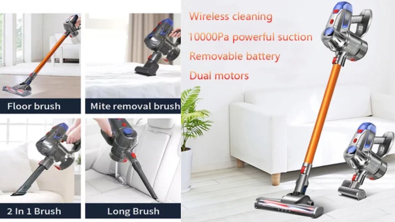 Wireless Handheld Vacuum Cleaner 10kPa 150W Powerful Dual Motor LED Electric Sweeper | cordless