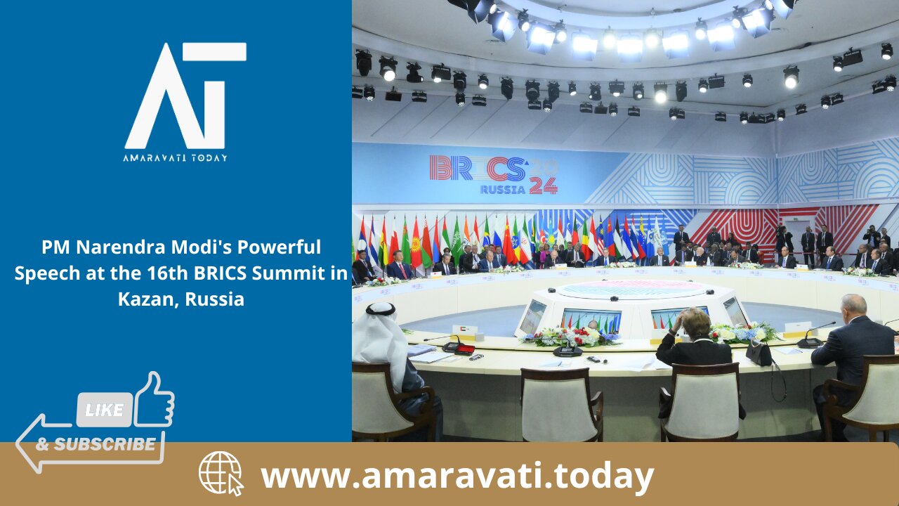 PM Narendra Modi's Powerful Speech at the 16th BRICS Summit in Kazan, Russia | Amaravati Today